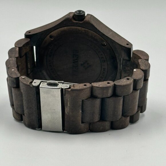 Bewell Thanatos Watch Men Dark Brown Wooden Date Window 47MM Dial New Battery - Picture 6 of 10